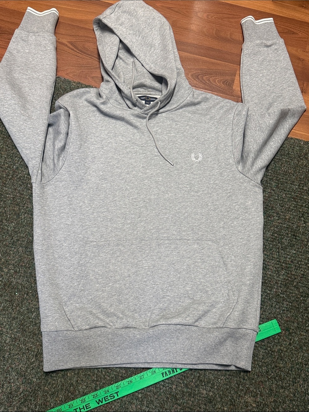 Fred Perry Tipped Hooded Sweatshirt Grey Hoodie